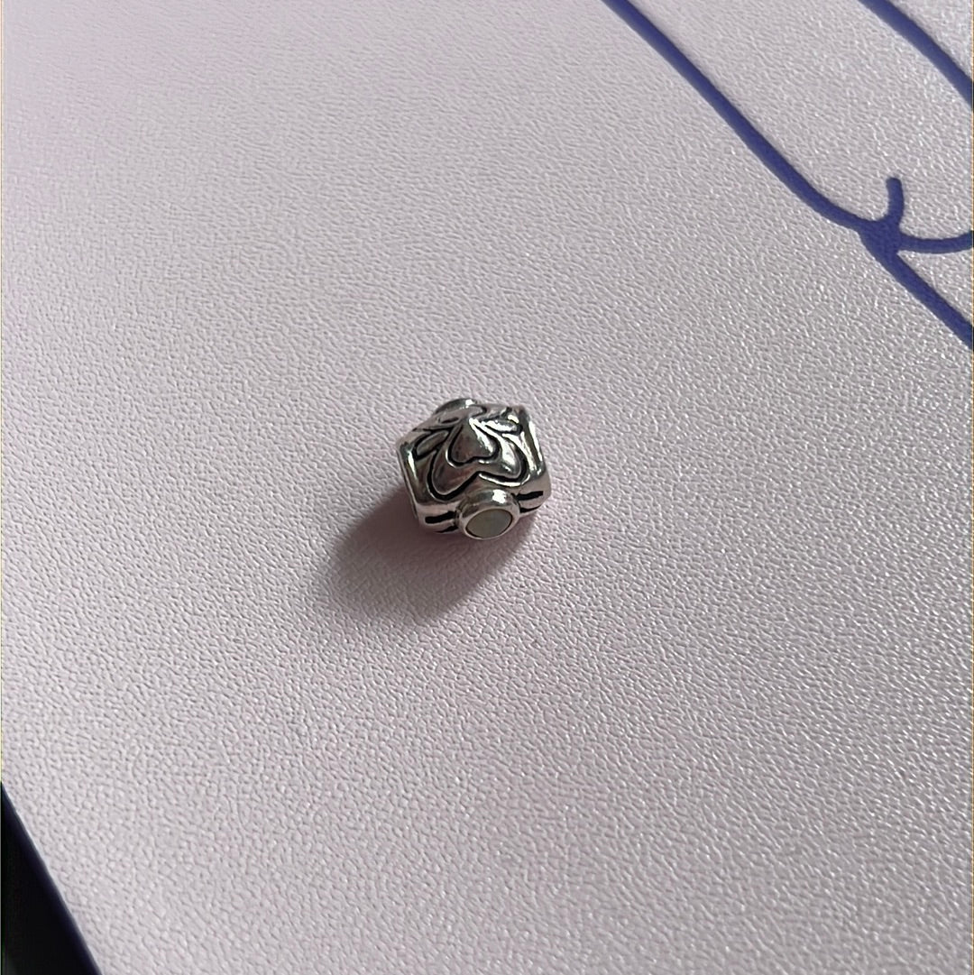 Genuine Chamilia Heart Charm with Milky Clear Stone