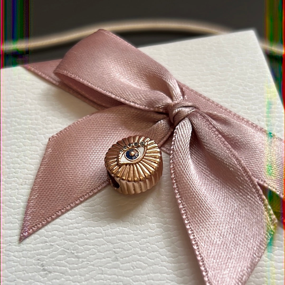 Genuine Pandora Rose Gold All Seeing Eye Protection Charm with CZ Charm