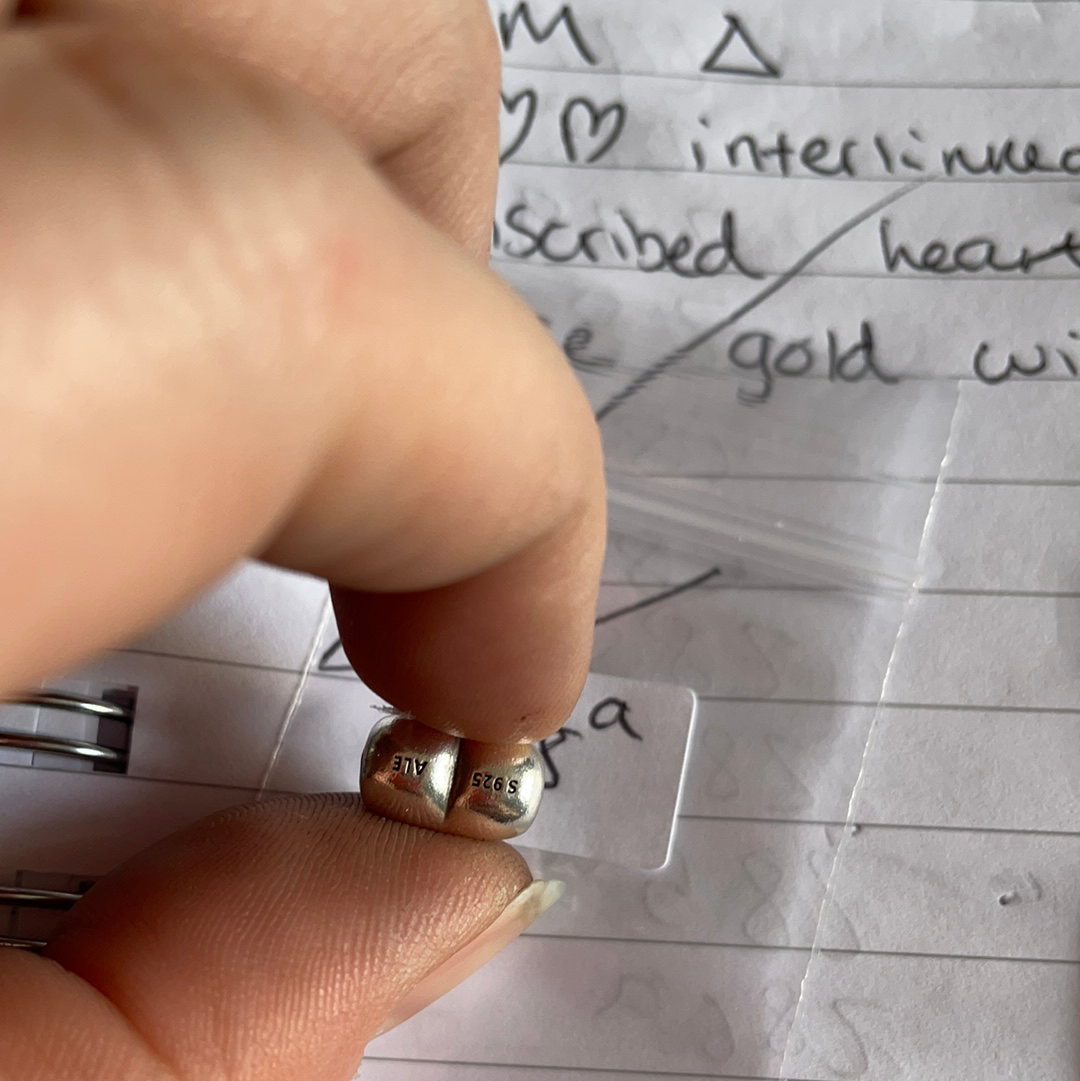 Genuine Pandora Silver Puffed Heart Charm With 'At Last I Have Found You' Wording