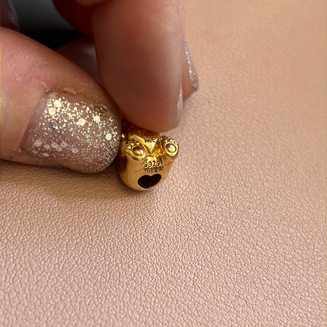 Genuine Pandora Shine Gold Theodore Hug Me Bear Large Pendant Charm