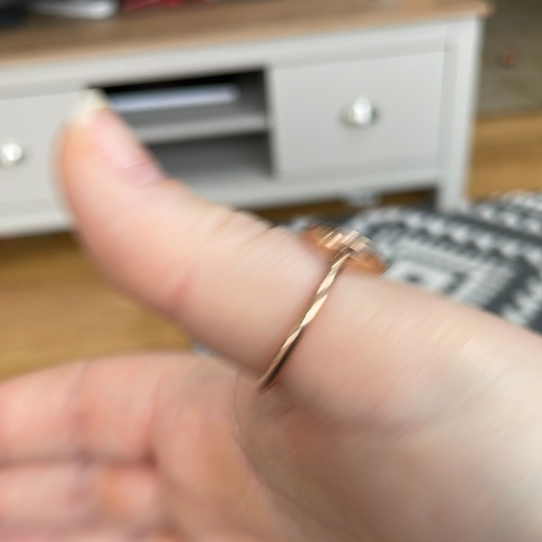 Genuine Pandora Rose Gold Large Pave Signature Circle Ring Size 60