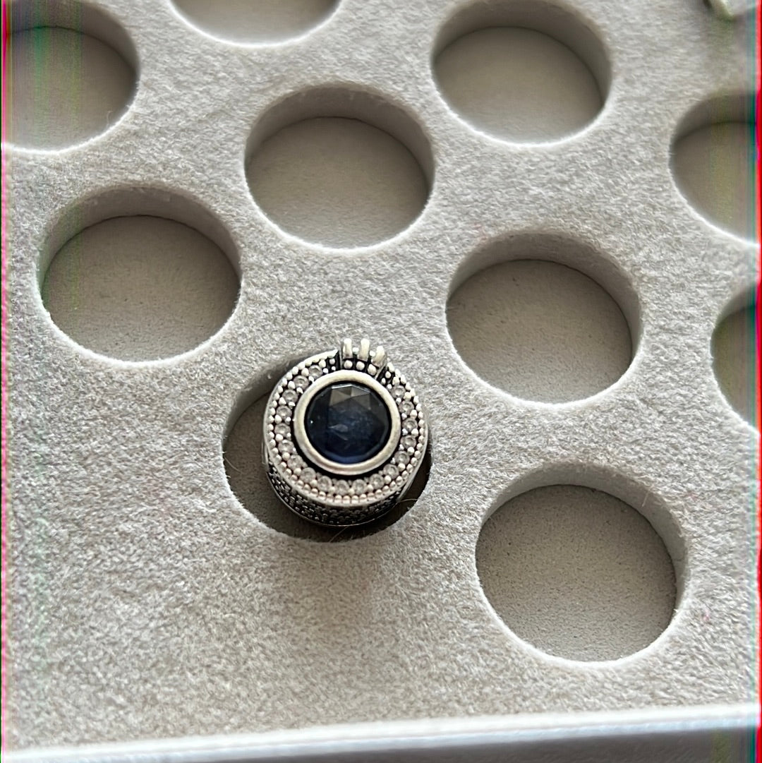 Genuine Pandora Sparkling Blue Crown Pave Charm