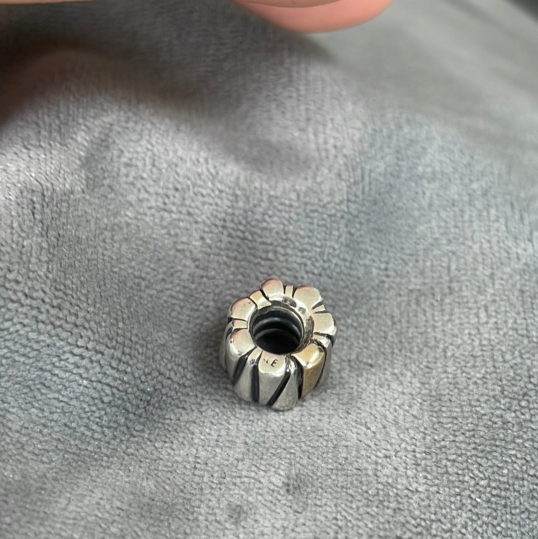 Genuine Pandora Two Tone Rare and HTF Damen Triangle Line Charm