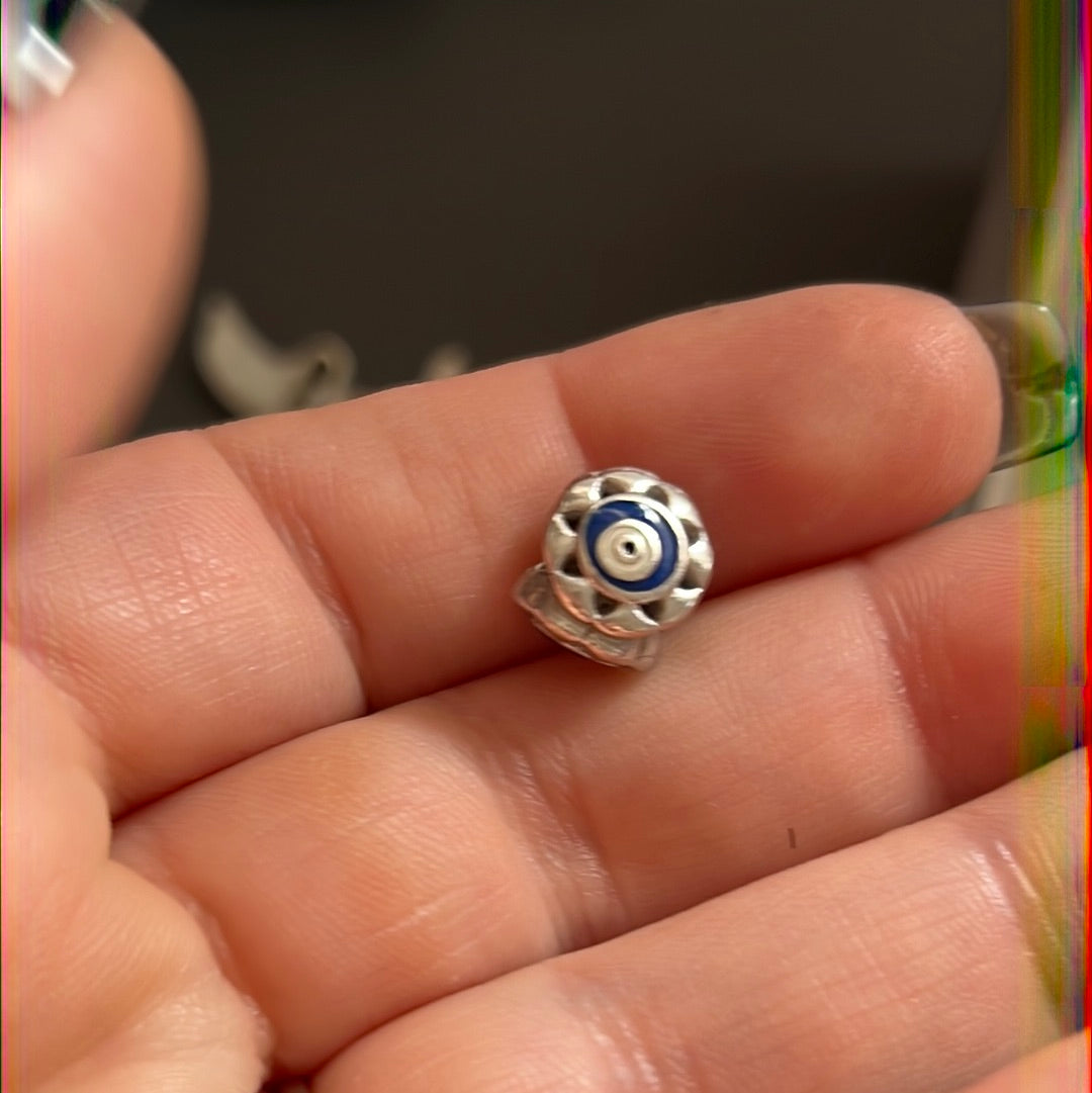 Sterling Silver Evil Eye Enamel Charm