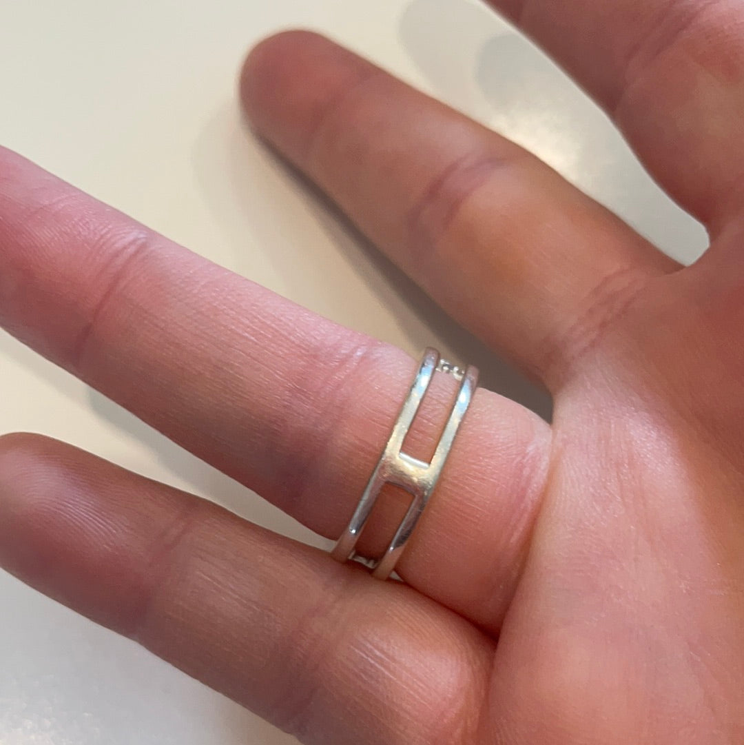 Genuine Pandora Double Wishbone Marquise Wishbone Ring Size 52