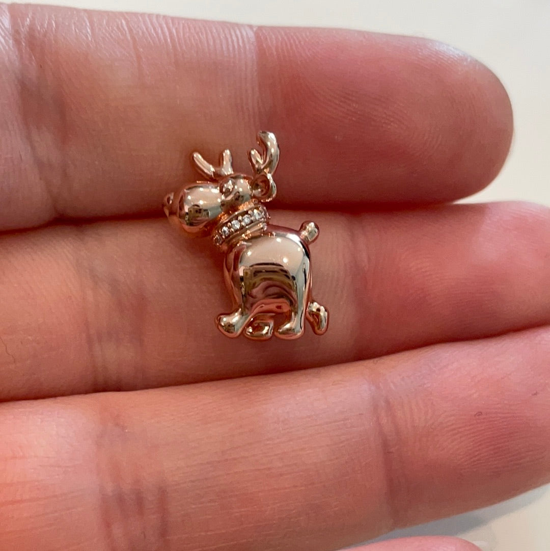 Genuine Pandora Rose Gold Christmas Reindeer Charm