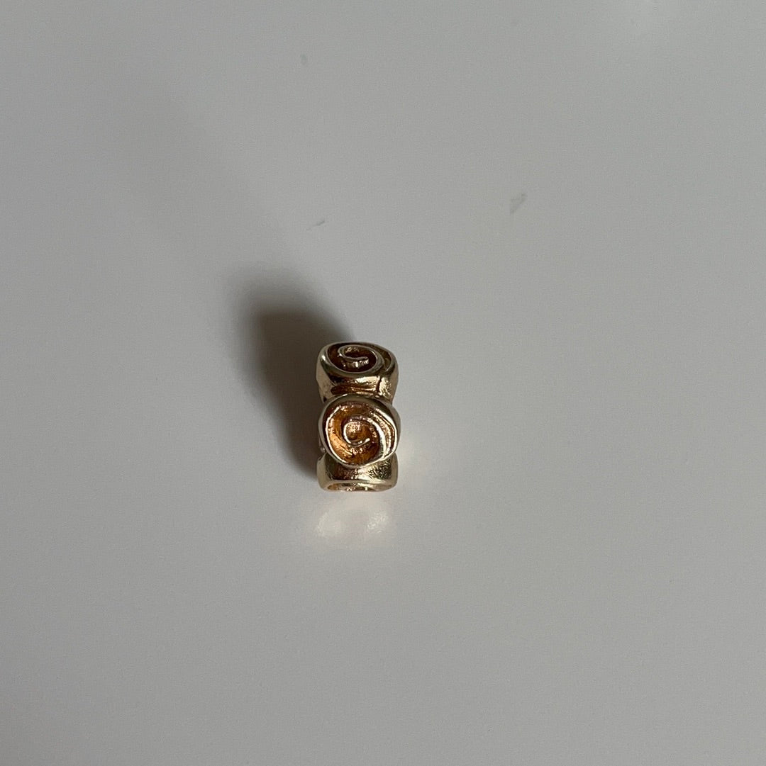 Genuine Pandora Solid 14ct Gold Large Rose Spacer Charm HTF