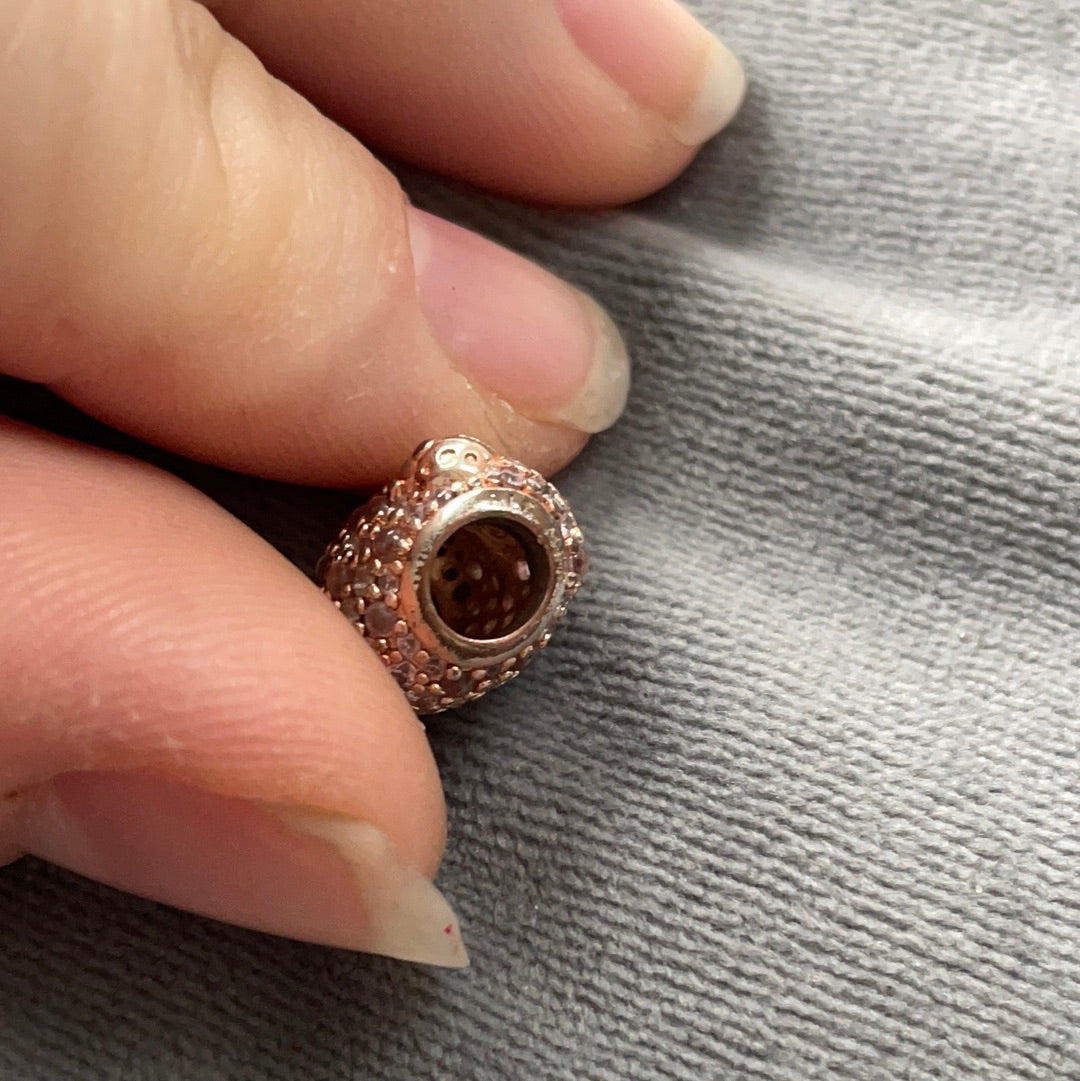 Genuine Pandora Rose Gold Pave Sparkling Gleaming Ladybird Droplet Charm