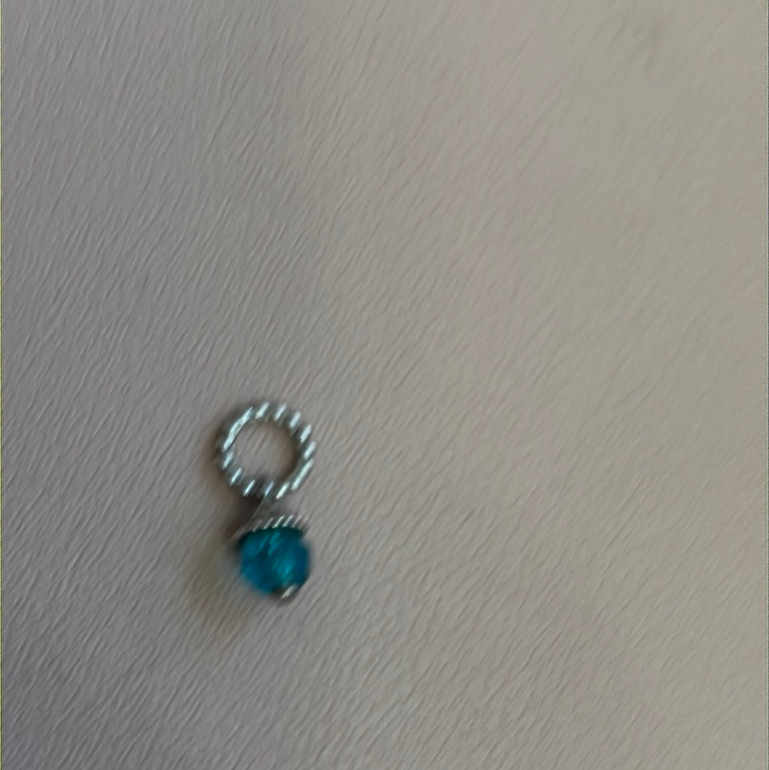 Genuine Chamilia Teal Faceted Stone Dangle Charm