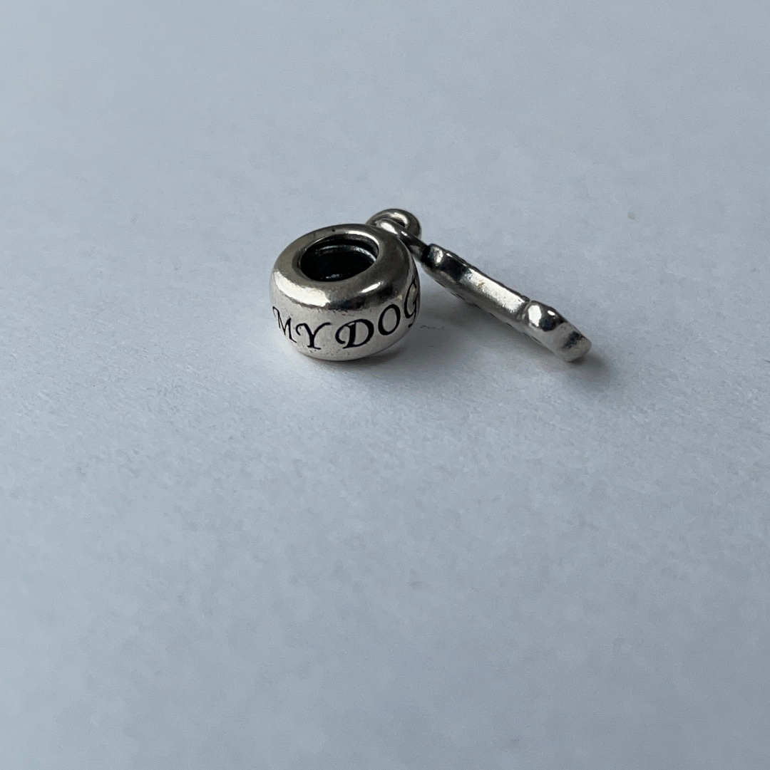 Genuine Pandora I Love My Dog Pave Bone Dangle Charm