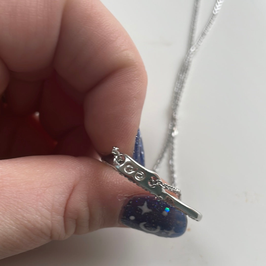 Genuine Swarovski Pave Dangle Heart Necklace 45cm DEFECT