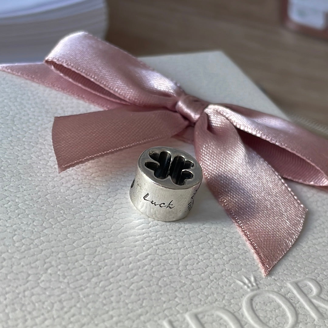 Genuine Pandora Courage Clover Good Luck Charm Openwork