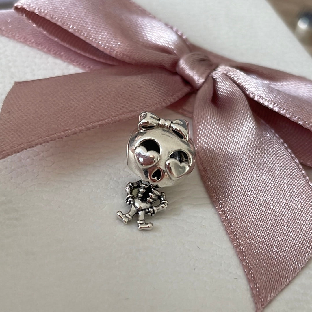 Genuine Pandora Skeleton Girl Dangle Charm