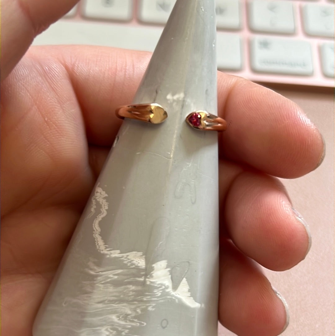 Genuine Pandora Rose Gold Open Heart Pink CZ Ring Size Adjustable