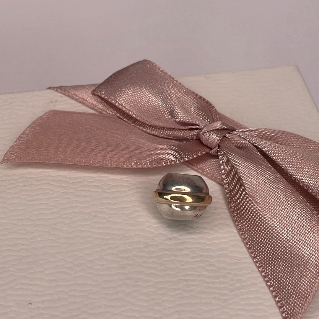Genuine Pandora Two Tone RARE HTF Saturn Line Charm