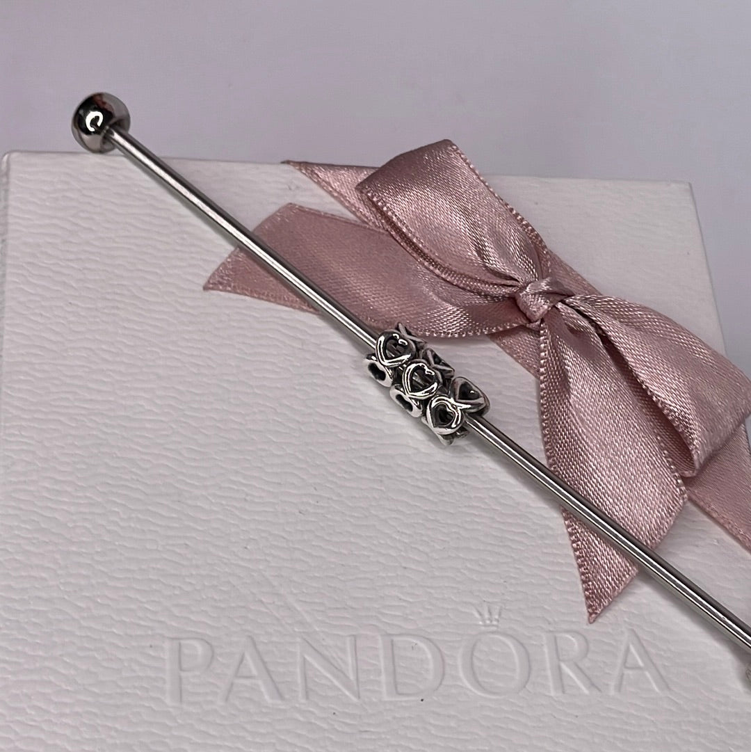 Genuine Pandora Openwork Heart Spacers x2