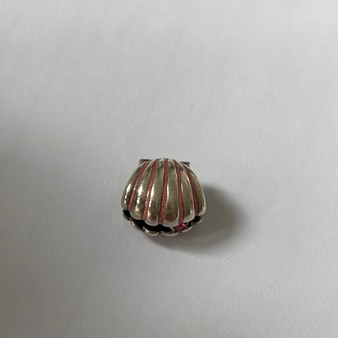Genuine Chamilia Pink Enamel Sea Shell CZ Charm