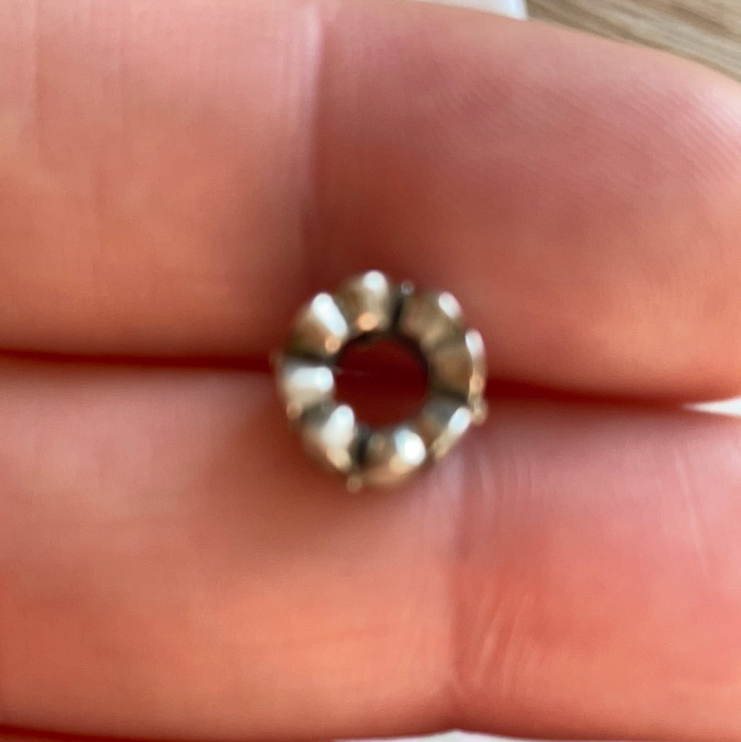 Genuine Chamilia White and Blue Enamel Flower Spacer