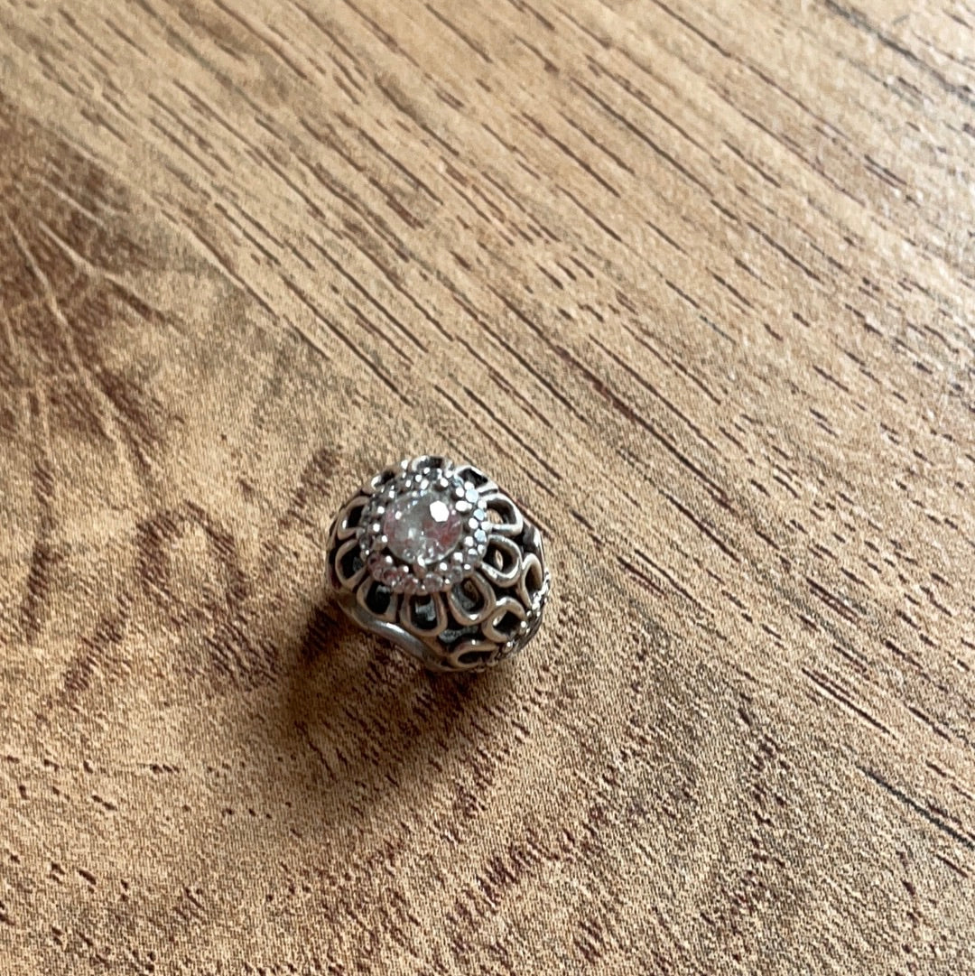 Genuine Pandora Floral Brilliance Openwork Sparkle Clear CZ Charm