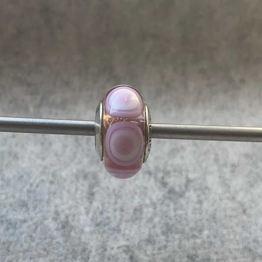 Genuine Pandora Pink and Clear Large Polka Dot Murano Glass Charm