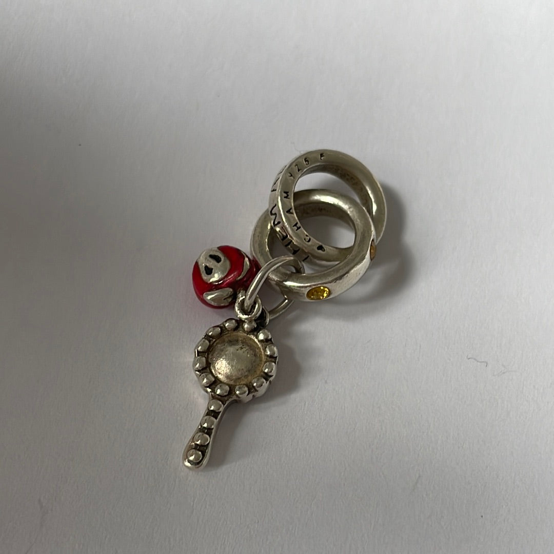 Genuine Chamilia Disney Snow White Apple and Mirror Dangle Charm