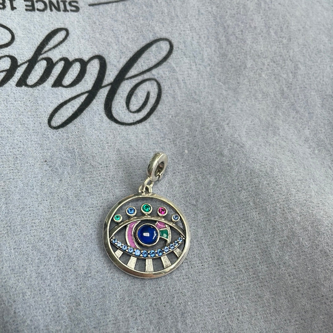 Genuine Pandora Me The Eye Medallion CZ Large Charm