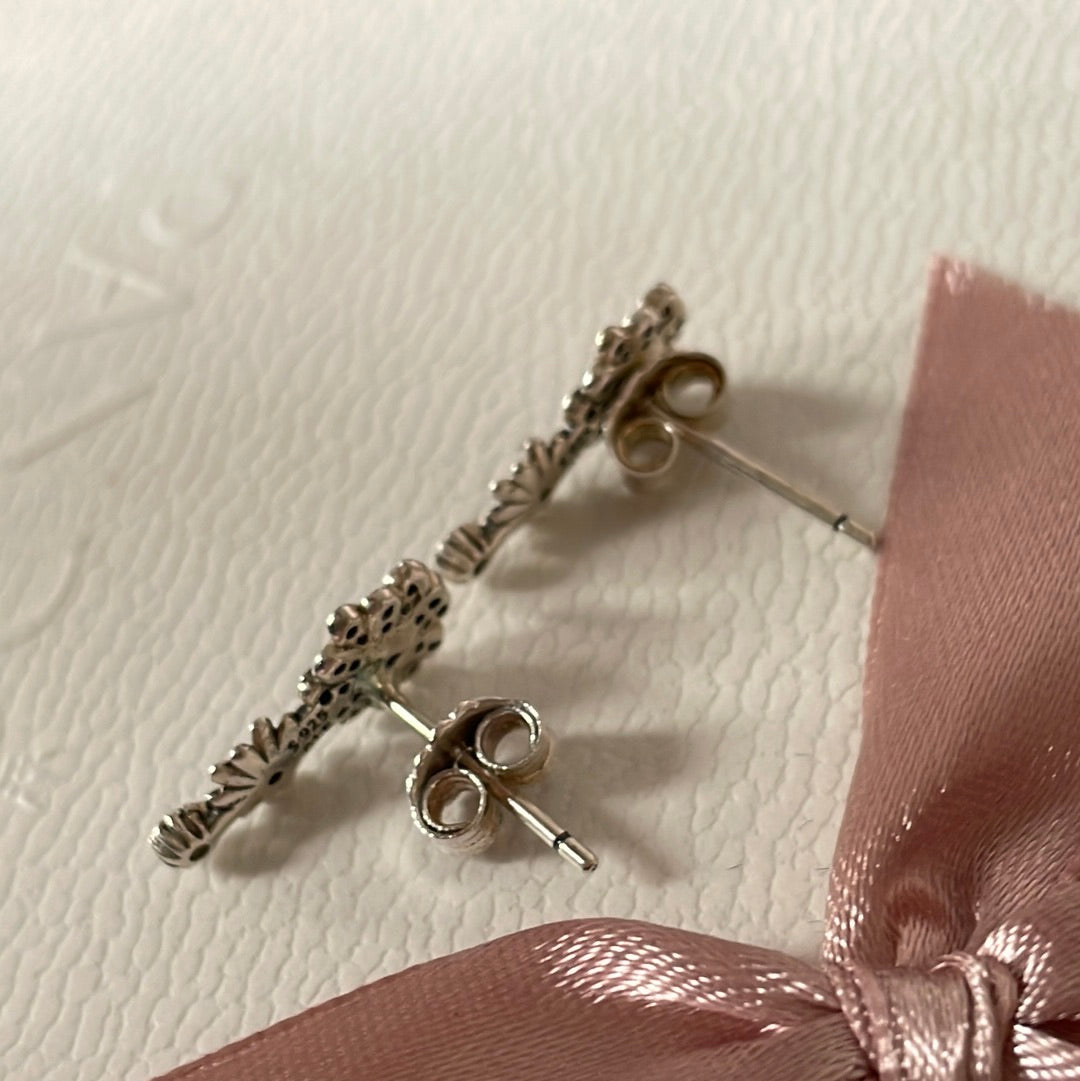Genuine Pandora Pave New Style Trio of Daisy Flower Earrings