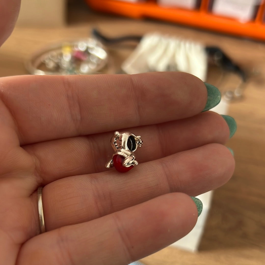 Genuine Pandora Disney Christmas Stitch Charm Enamel Ohana