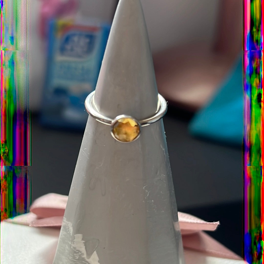 Genuine Pandora Birthstone Yellow / Orange Ring In Size 54