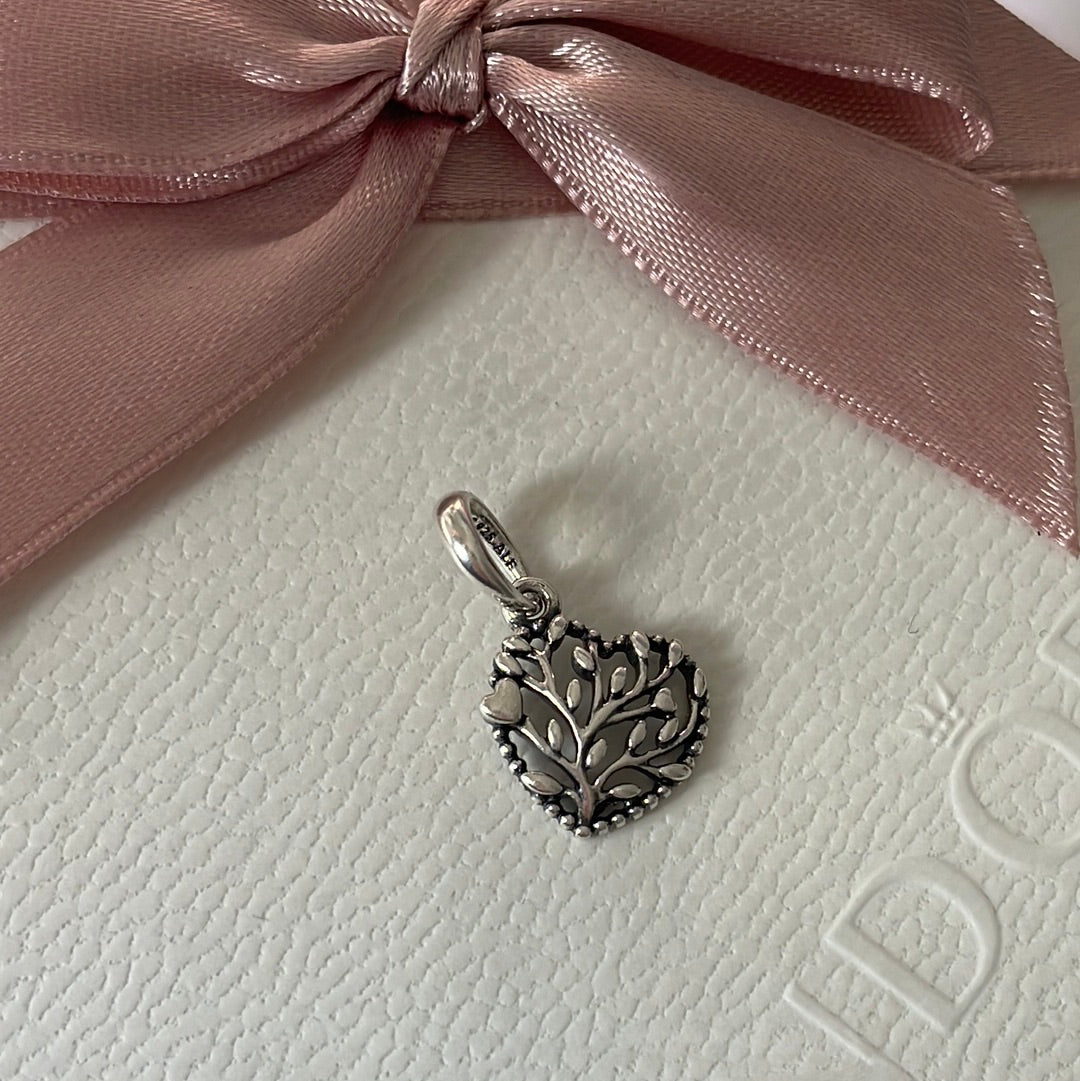 Genuine Pandora Family Tree Heart Dangle Heart