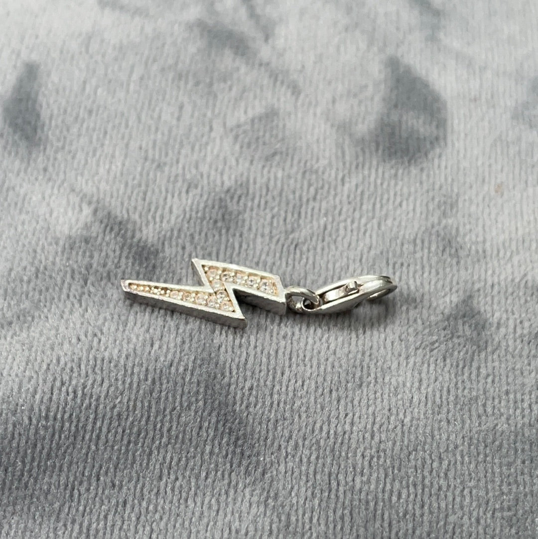 Genuine Thomas Sabo Pave Lightening Bolt Dangle Clip Charm