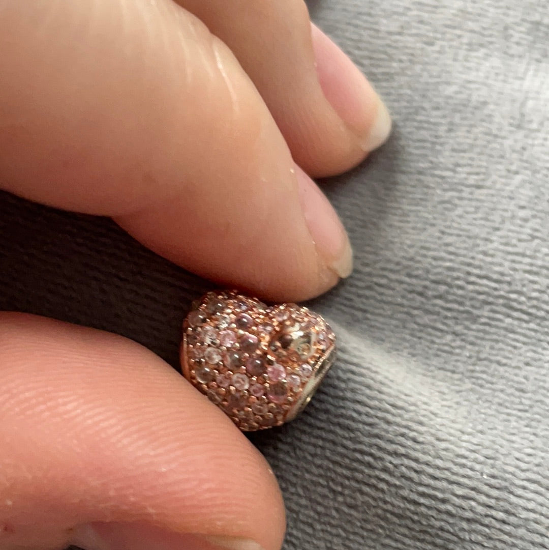 Genuine Pandora Rose Gold Pave Sparkling Gleaming Ladybird Droplet Charm