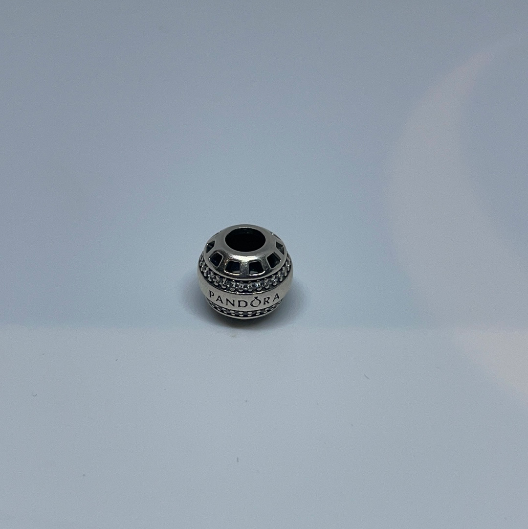 Genuine Pandora Pandora Pave Line Logo Ball Charm