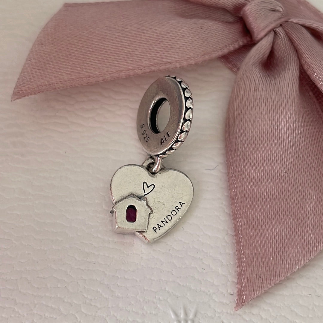 Genuine Pandora Home Is Where the Heart is CZ Dangle Charm