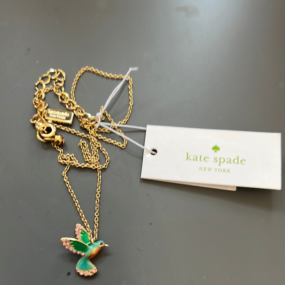 Genuine BN Kate Spade Beautiful Enamel Bird Necklace 48cm