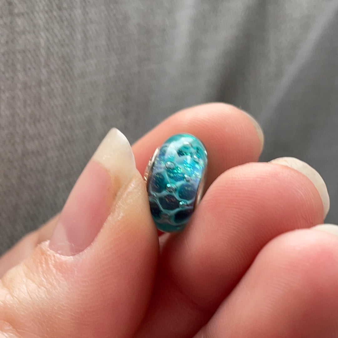 Genuine Chamilia Murano - Blue, Turquoise Mermaid Shimmer BEAUTIFUL
