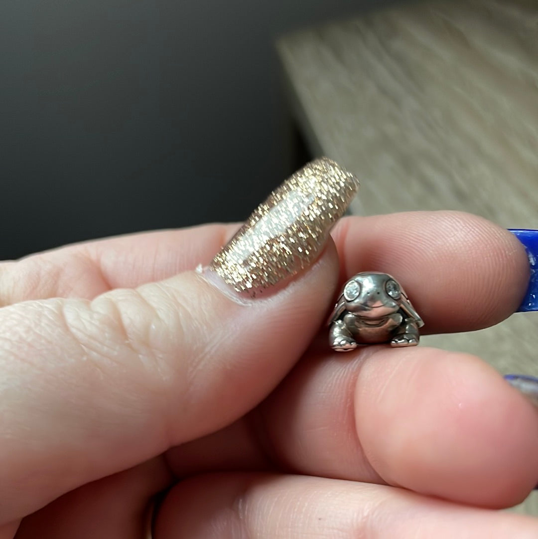 Genuine Pandora Clear Stoned Eyes Turtle Animal Charm