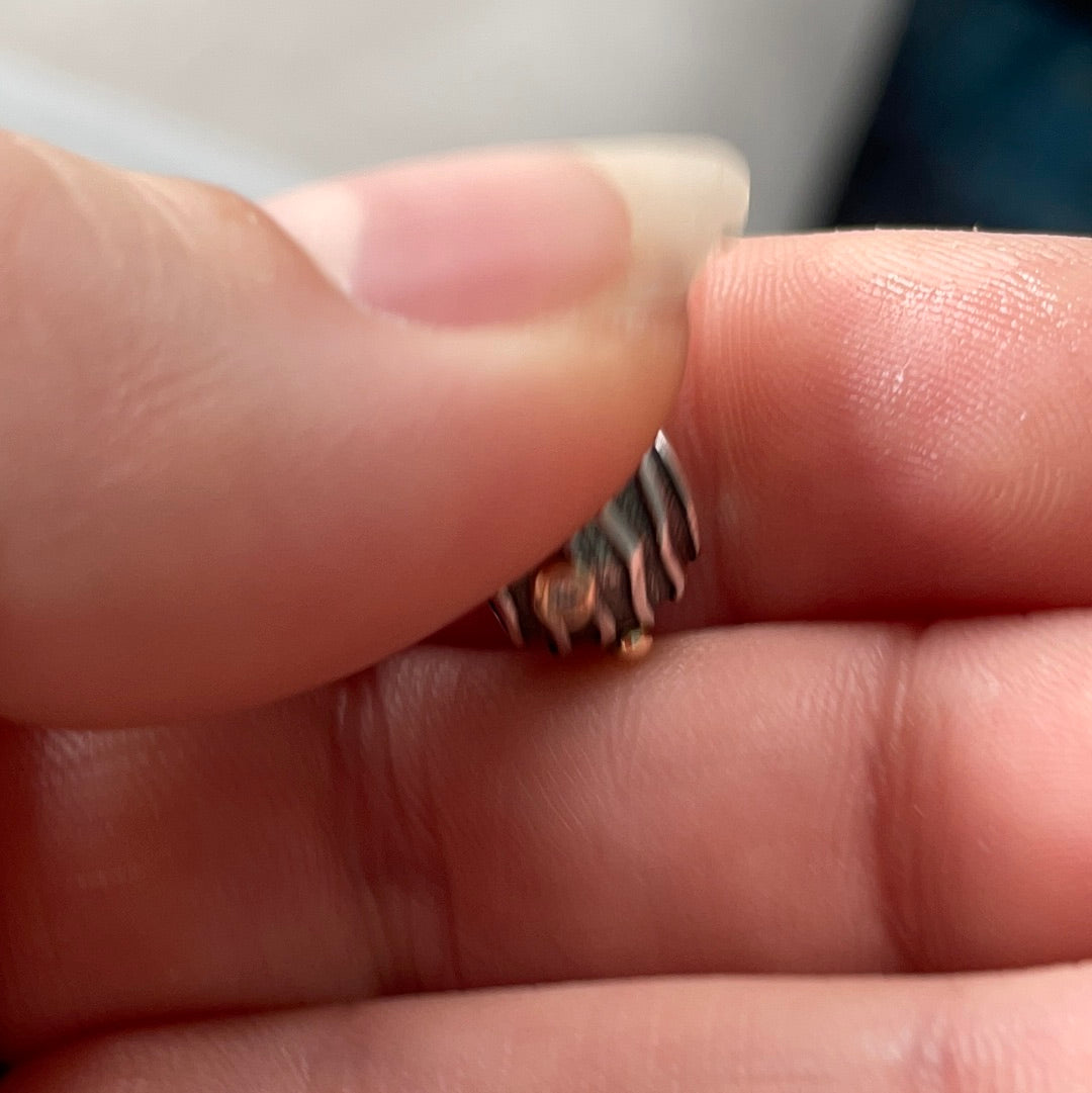 Genuine Pandora Two Tone Diamond Ripple Twinkle HTF  Charm