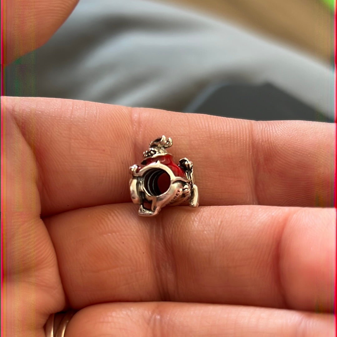 Genuine Pandora  Disney White Rabbit Enamel Charm