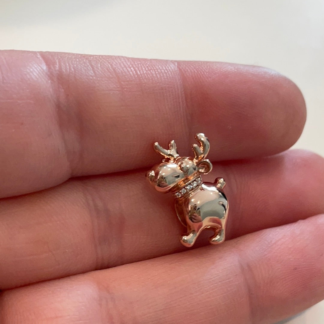 Genuine Pandora Rose Gold Christmas Reindeer Charm