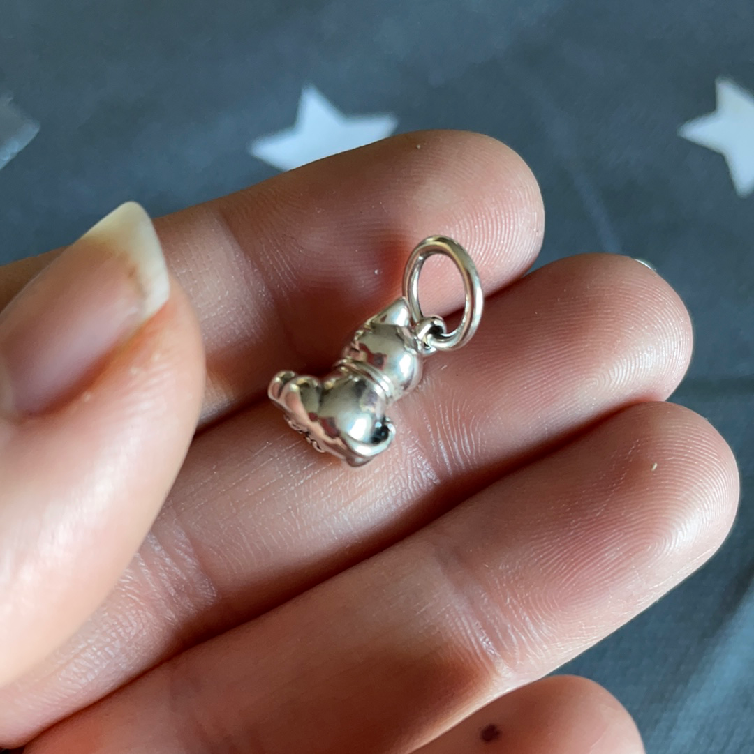 Genuine Pandora  Cat Charm Dangle With Fish Bone Collar Animal Lover