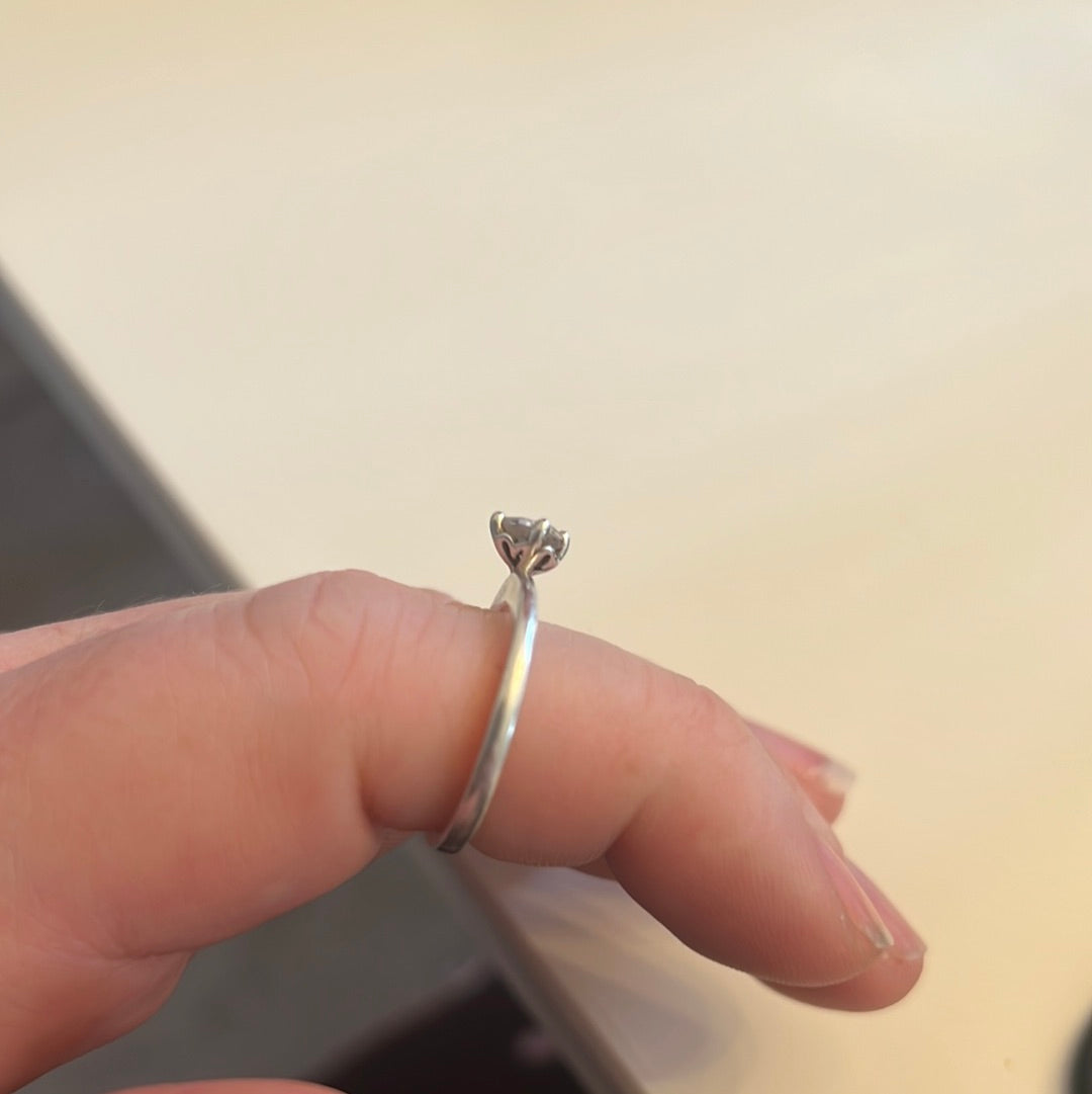 Genuine Pandora Clear Heart Solitaire Ring 52