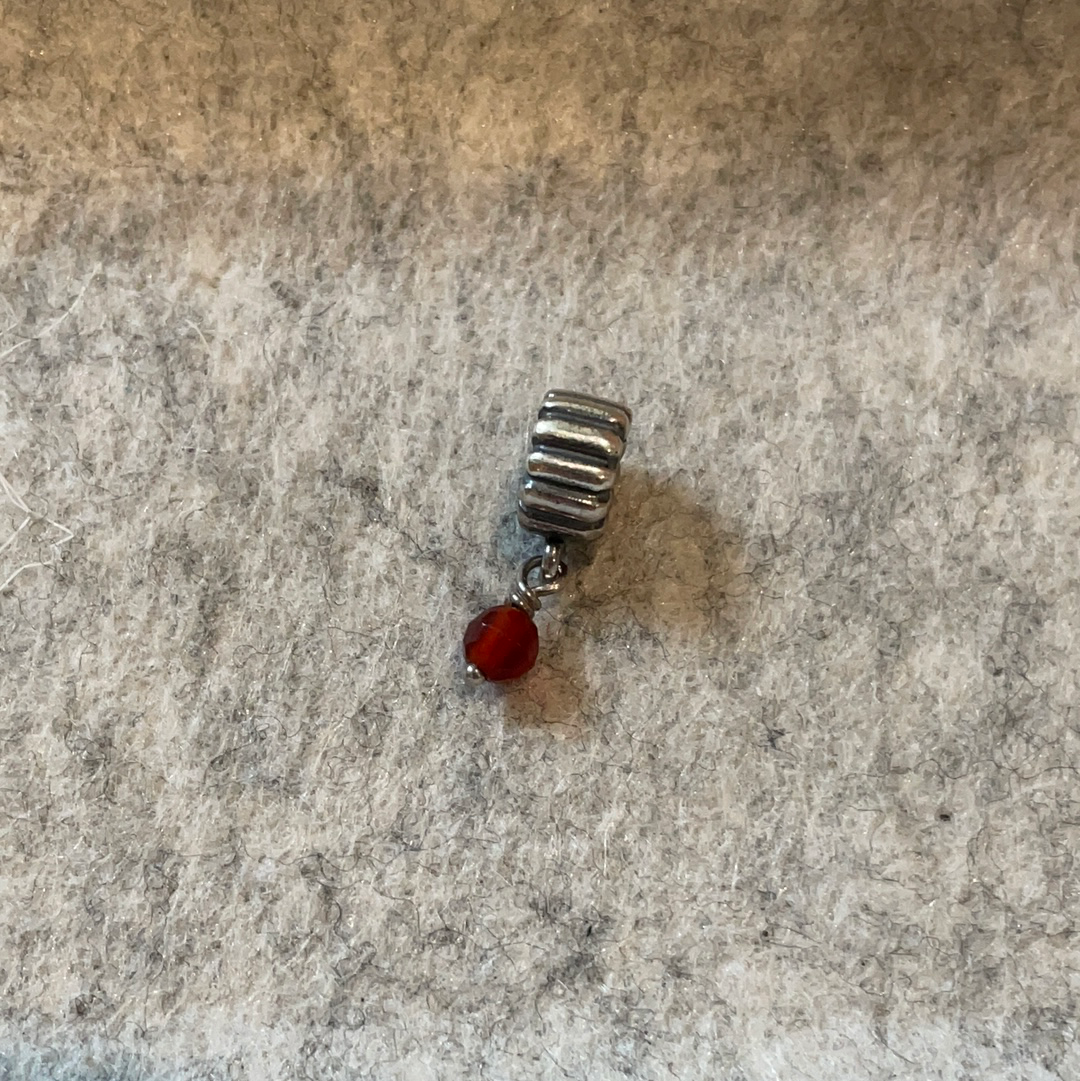 Genuine Pandora Small Red Garnet Bead Drop Charm