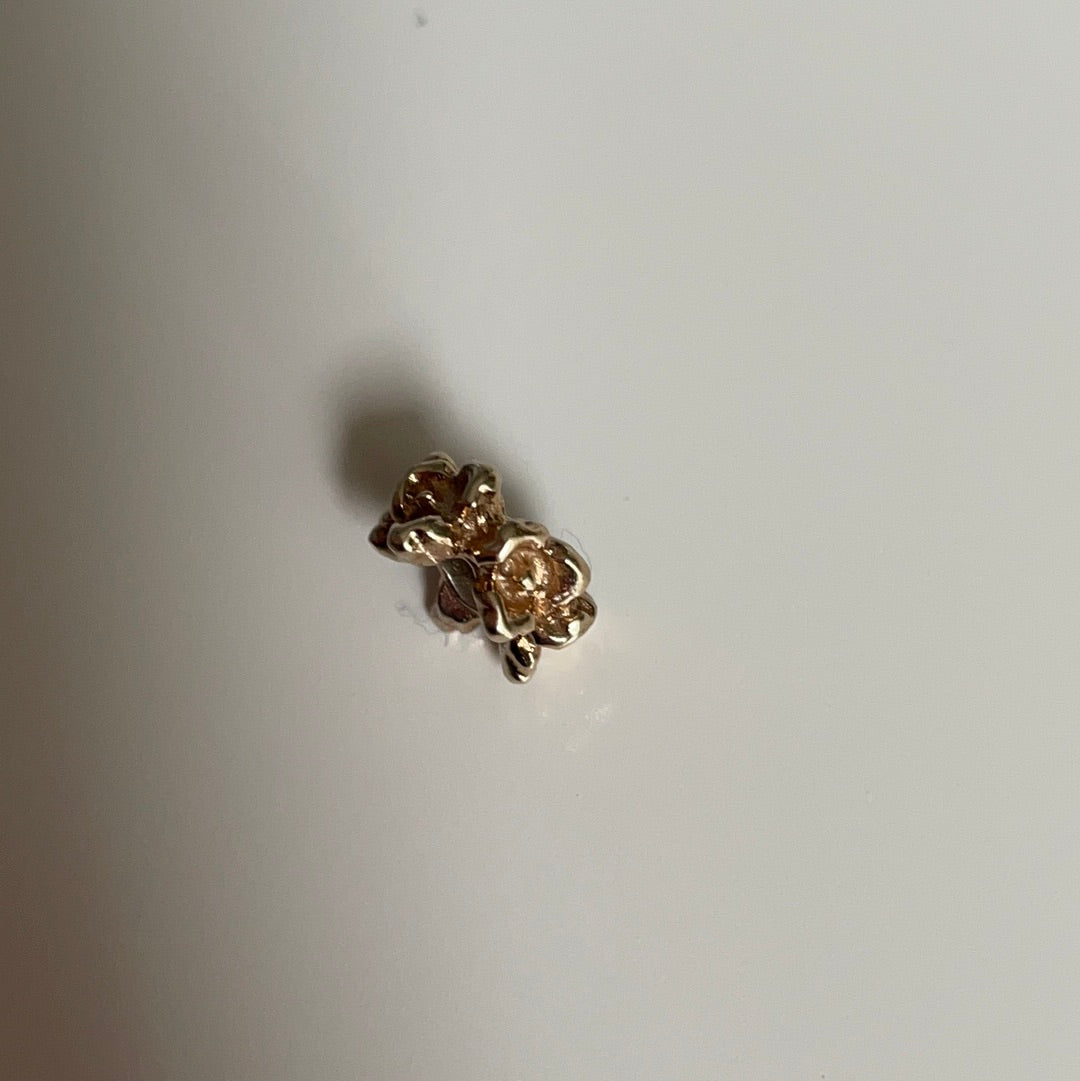 Genuine Pandora Solid 14ct Gold Ring of Roses Spacer Charm HTF
