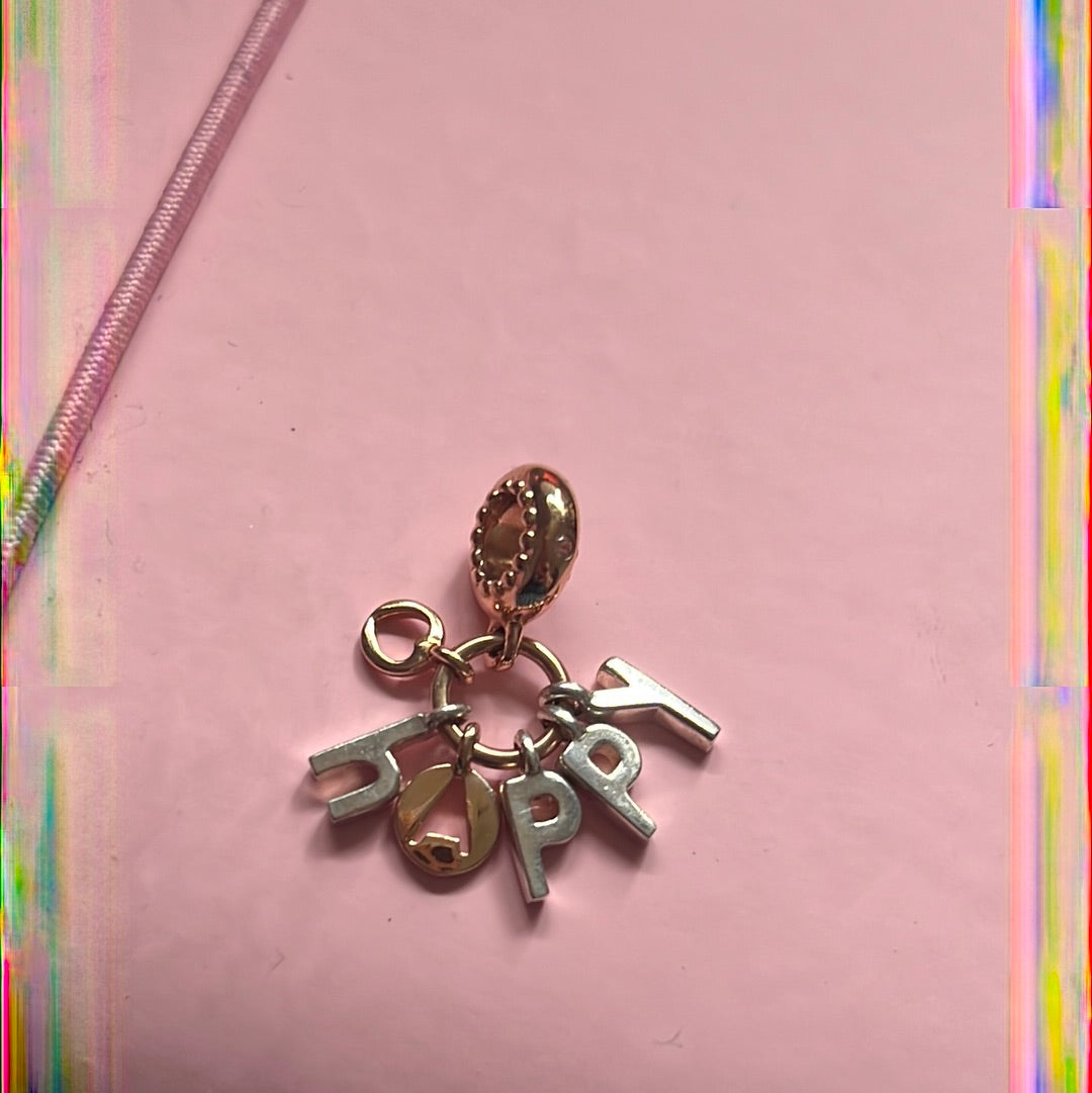 Genuine Pandora Rose Gold Happy Dangle Charm With CZ