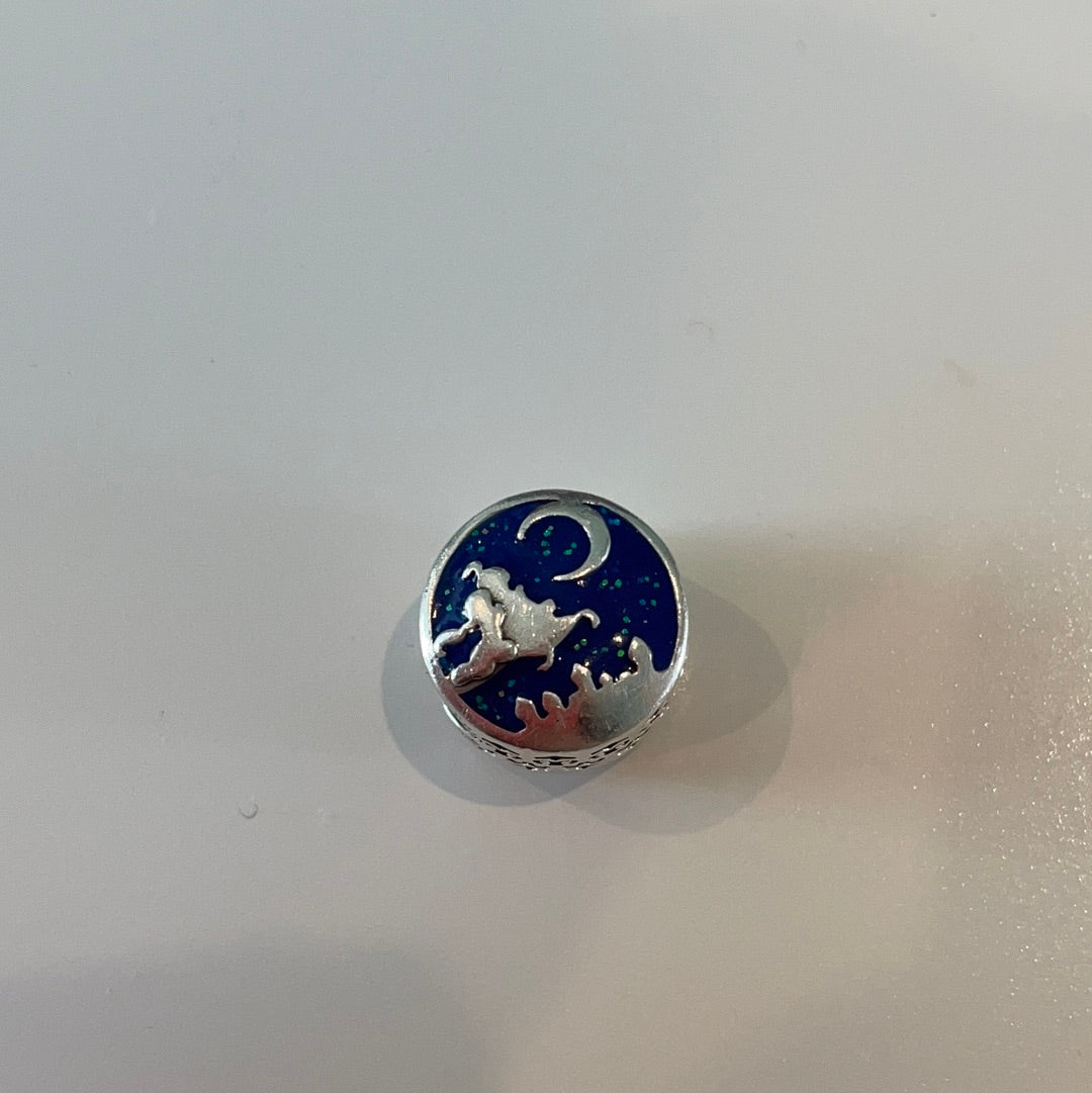 Genuine Pandora Disney Blue Enamel Aladdin Scene 'You Fill My World With Wonder'