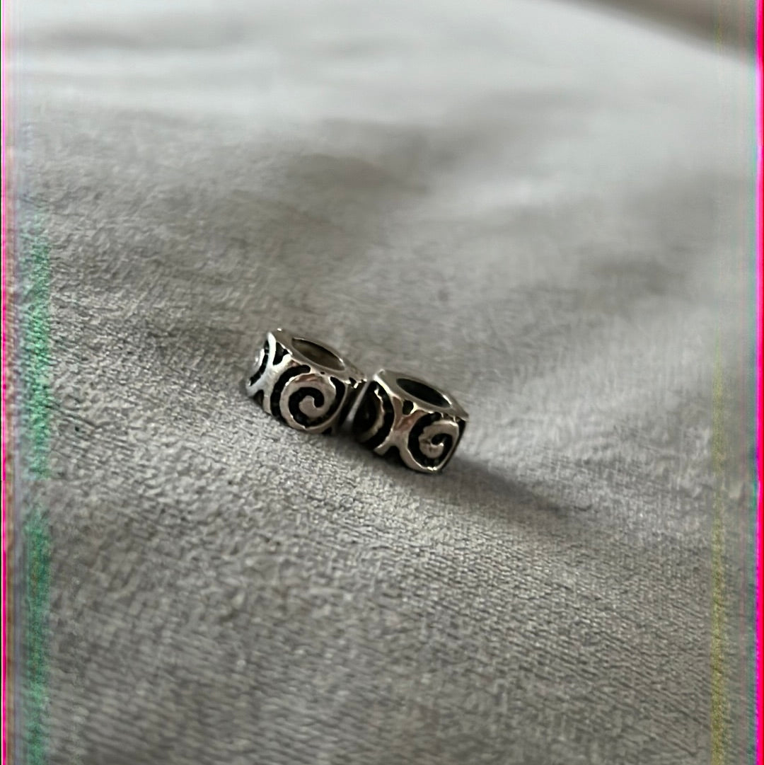 Sterling Silver Swirl Charms Pair