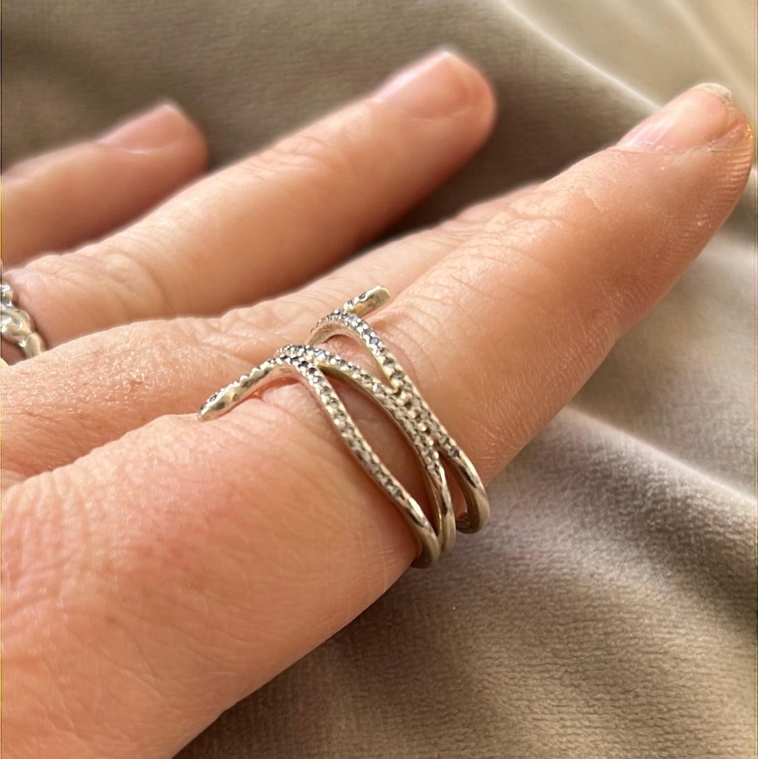 Genuine Pandora Pave Snake Animal Ring Size 56