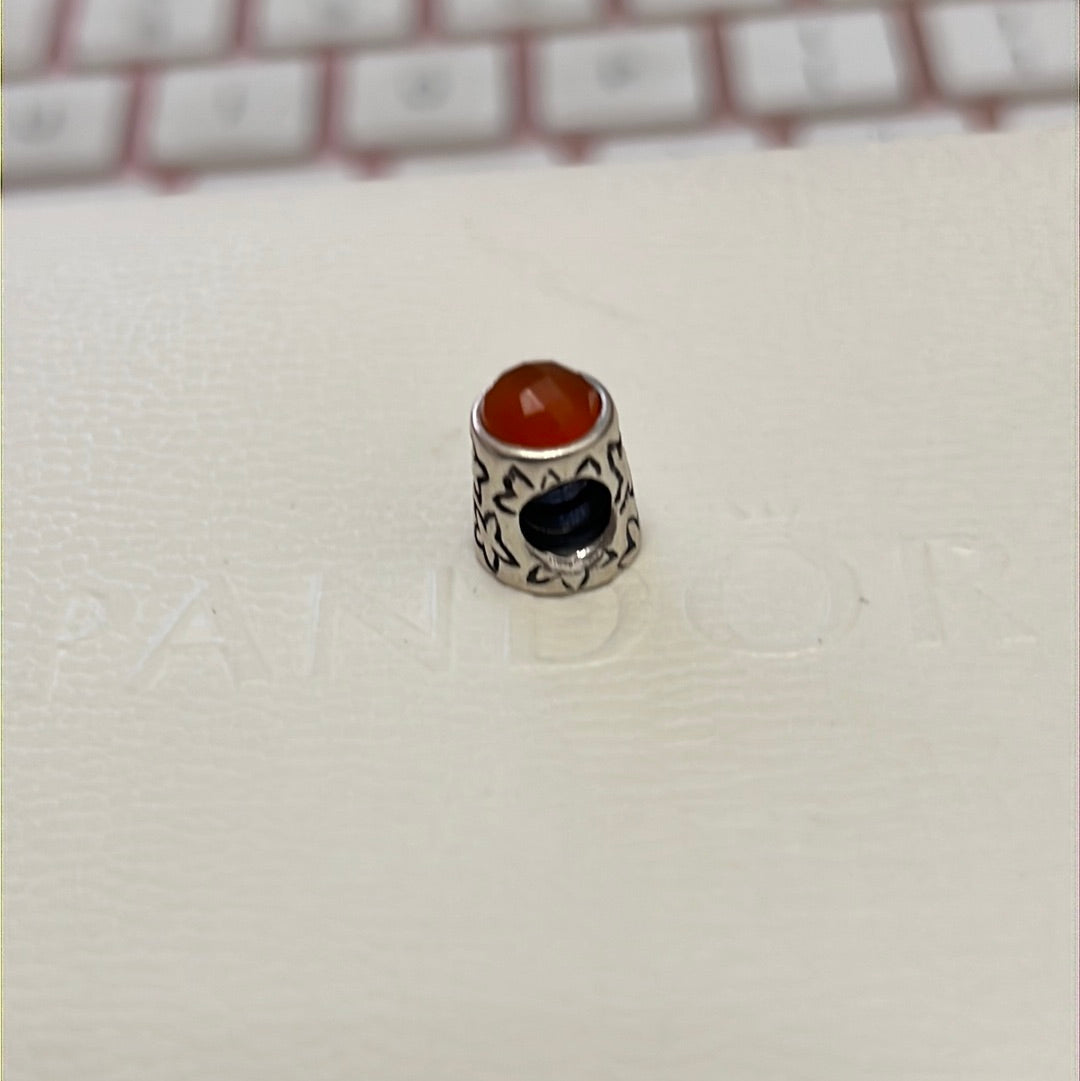 Genuine Pandora Super Rare HTF Carneol Carnelian Thimble
