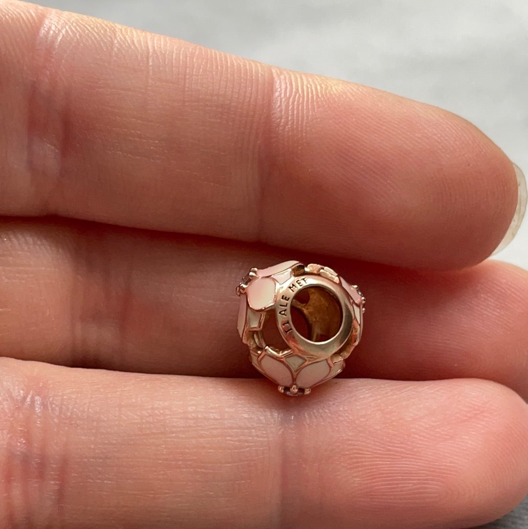 Genuine Pandora Brand New Rose Gold Flower Magnolia Enamel Charm